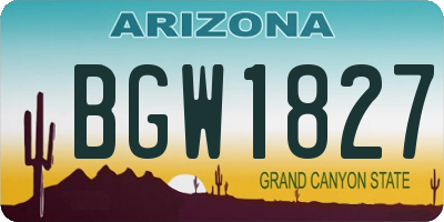 AZ license plate BGW1827