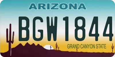 AZ license plate BGW1844