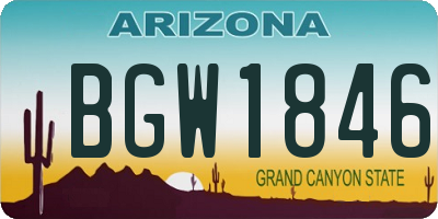 AZ license plate BGW1846