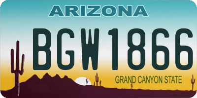 AZ license plate BGW1866
