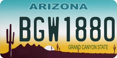 AZ license plate BGW1880