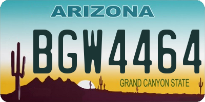 AZ license plate BGW4464