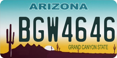 AZ license plate BGW4646