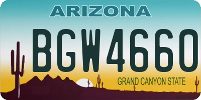 AZ license plate BGW4660