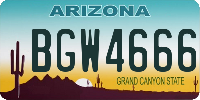 AZ license plate BGW4666