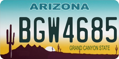 AZ license plate BGW4685