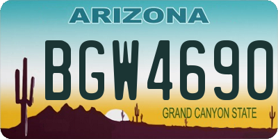 AZ license plate BGW4690