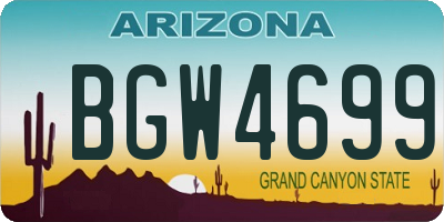 AZ license plate BGW4699