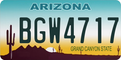 AZ license plate BGW4717