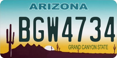 AZ license plate BGW4734