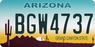 AZ license plate BGW4737