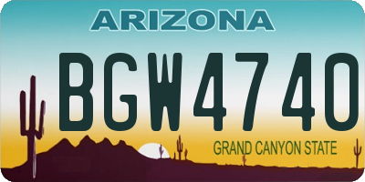 AZ license plate BGW4740