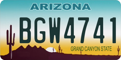 AZ license plate BGW4741