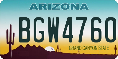 AZ license plate BGW4760
