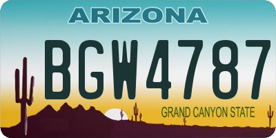 AZ license plate BGW4787