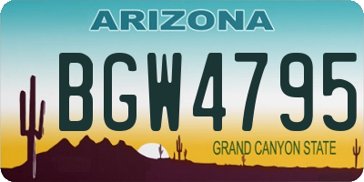 AZ license plate BGW4795