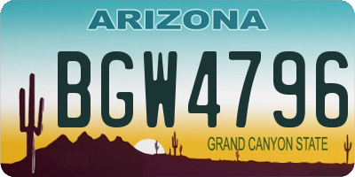 AZ license plate BGW4796