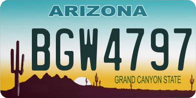 AZ license plate BGW4797