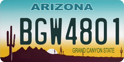 AZ license plate BGW4801