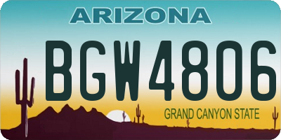AZ license plate BGW4806