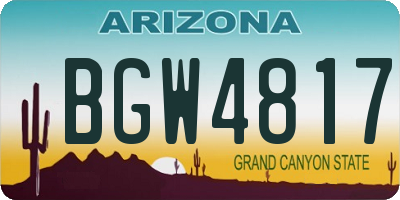 AZ license plate BGW4817