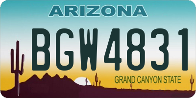 AZ license plate BGW4831