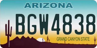 AZ license plate BGW4838