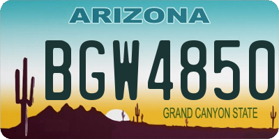 AZ license plate BGW4850