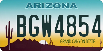 AZ license plate BGW4854