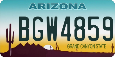 AZ license plate BGW4859