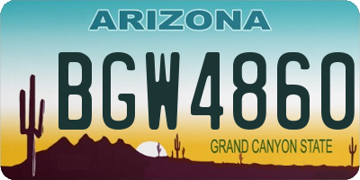 AZ license plate BGW4860