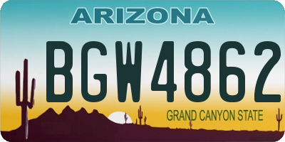 AZ license plate BGW4862