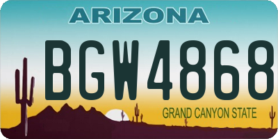 AZ license plate BGW4868