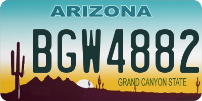 AZ license plate BGW4882