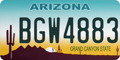 AZ license plate BGW4883