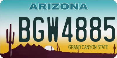 AZ license plate BGW4885