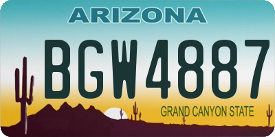 AZ license plate BGW4887