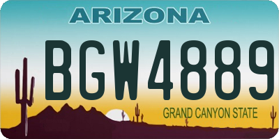 AZ license plate BGW4889