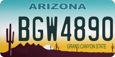 AZ license plate BGW4890