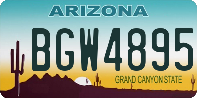 AZ license plate BGW4895
