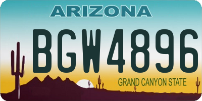 AZ license plate BGW4896