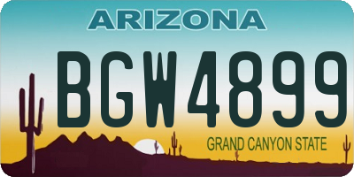 AZ license plate BGW4899