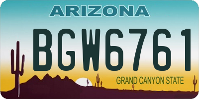 AZ license plate BGW6761