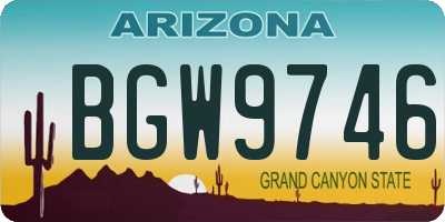 AZ license plate BGW9746