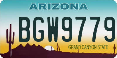 AZ license plate BGW9779