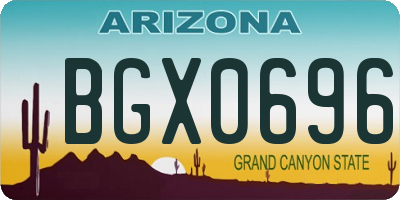 AZ license plate BGX0696