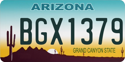AZ license plate BGX1379