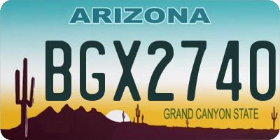 AZ license plate BGX2740