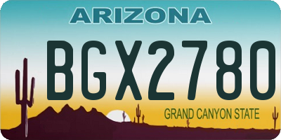 AZ license plate BGX2780