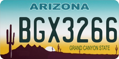 AZ license plate BGX3266